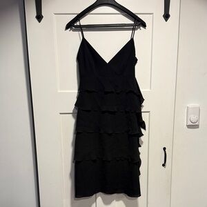 Escada size 34 Elegant Black Tiered silk Dress